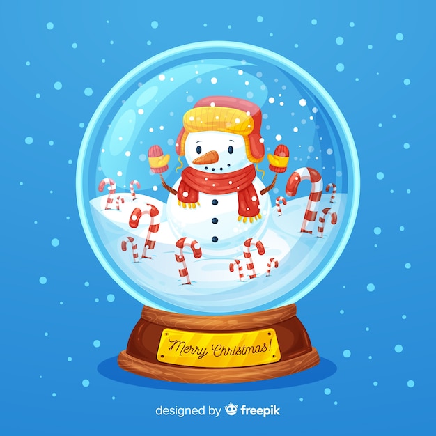 Fondo de bola de nieve de Navidad