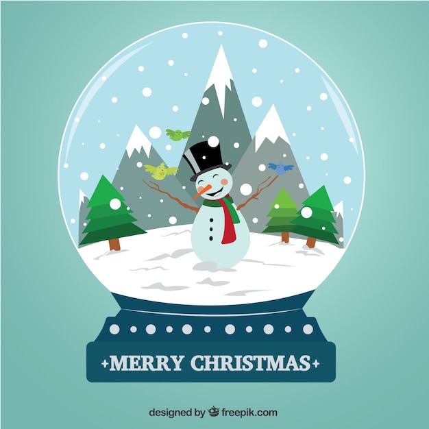 Fondo de bola de nieve navideña decorativa