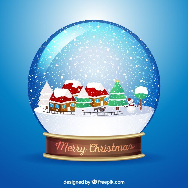 Fondo de bola de nieve navideñas 