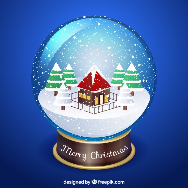Fondo de bola de nieve navideñas 