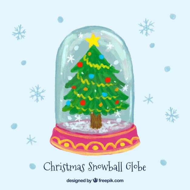 Fondo de bola de nieve navideñas