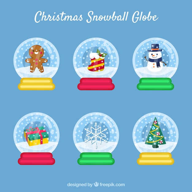 Fondo de bola de nieve navideñas 