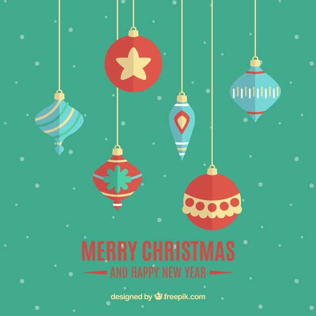Fondo bolas de navidad colgando