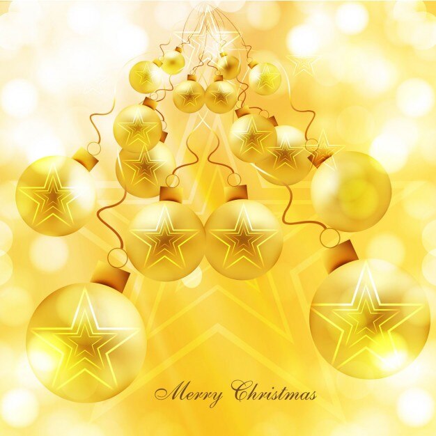 Fondo de bolas de navidad doradas brillante