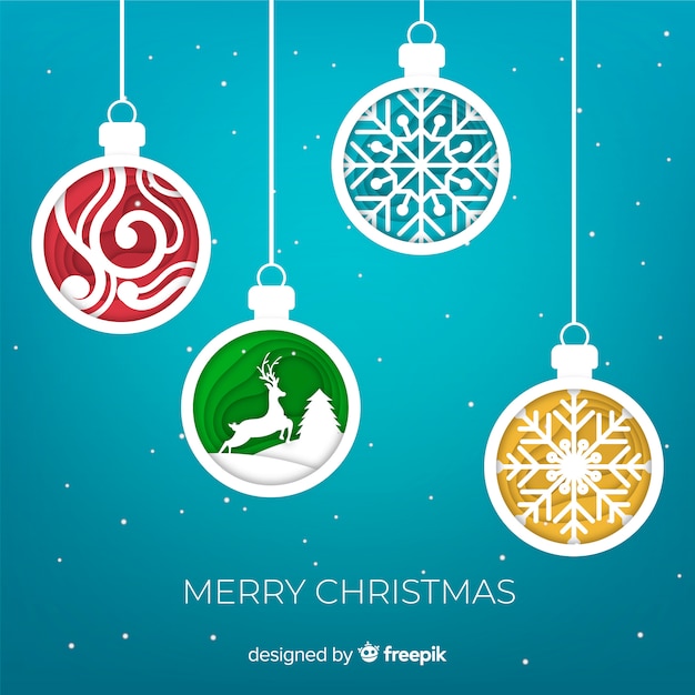 Fondo bolas de navidad ornamentos papel
