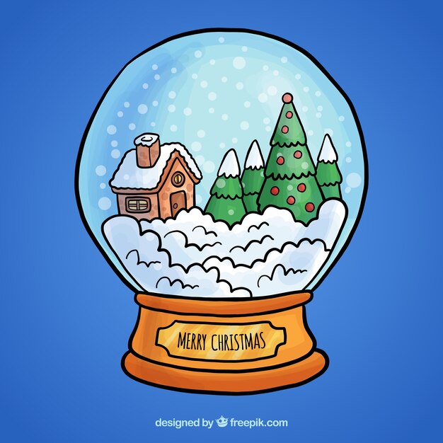 Fondo de bolas de nieve navideñas decorativas 