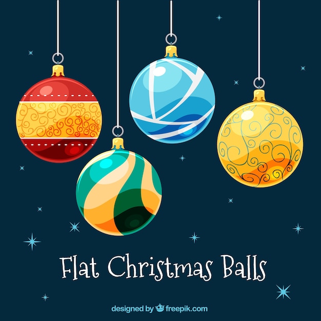 Fondo con bolas ornamentales de navidad 