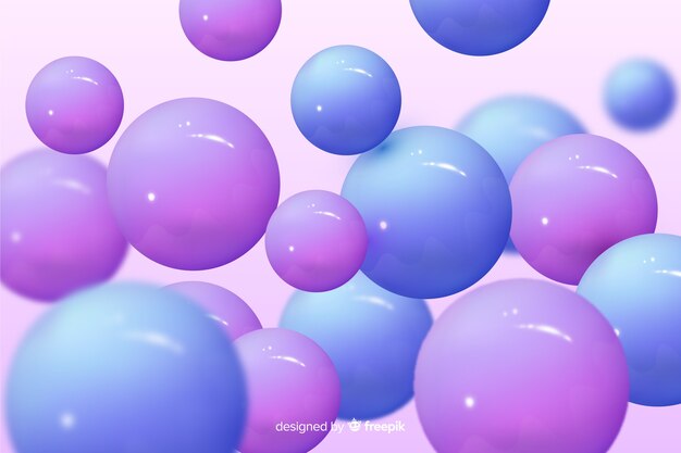 Fondo de bolas de plástico brillante de diseño realista