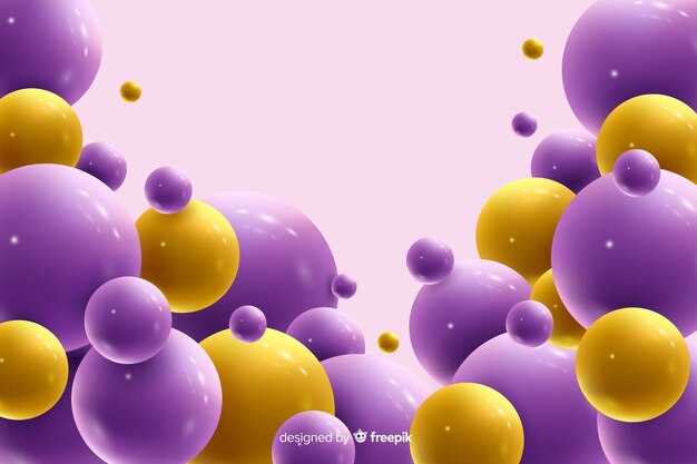 Fondo de bolas púrpura que fluye realista