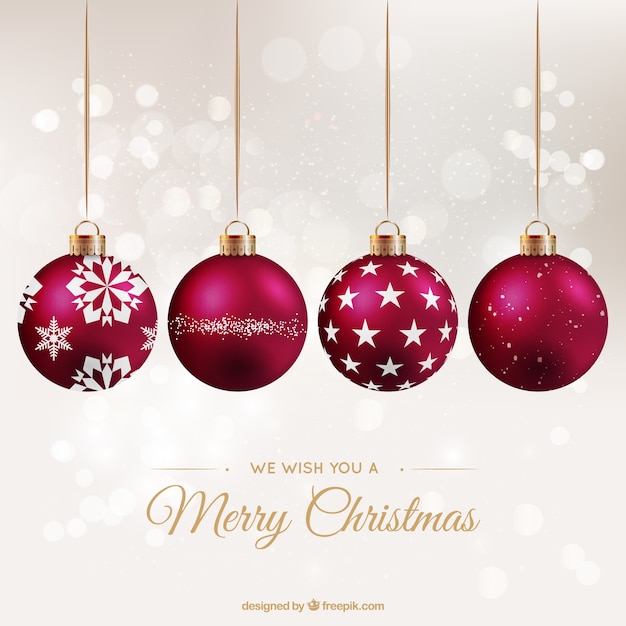 Fondo con bolas rojas de navidad