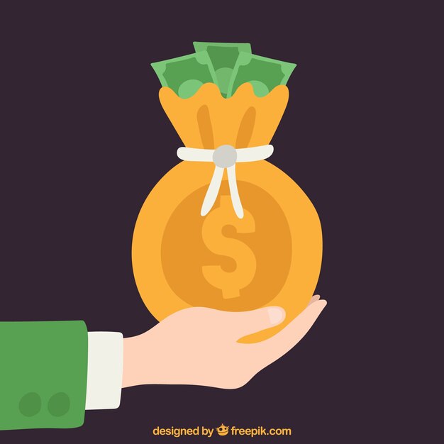 Fondo de bolsa con billetes 