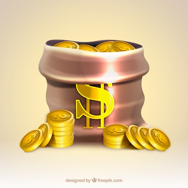 Fondo de bolsa de dinero brillante