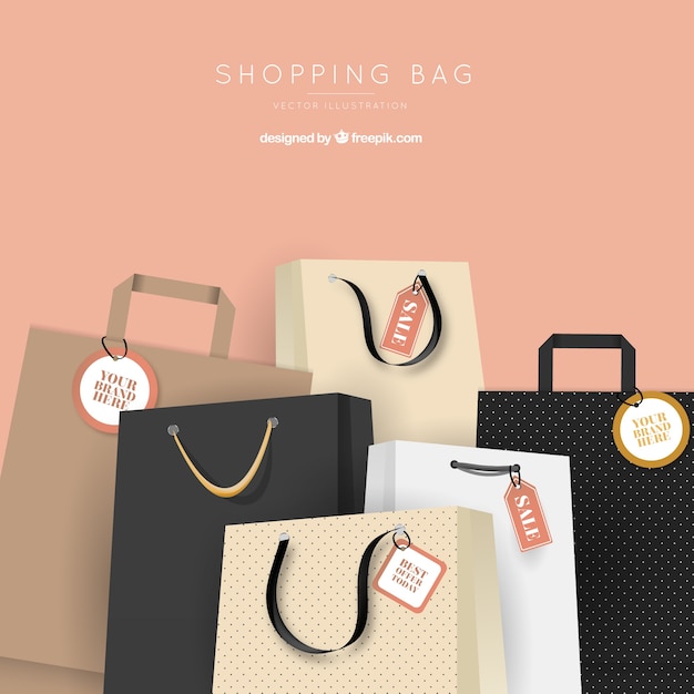 Vector gratuito fondo de bolsas estilosas de rebajas