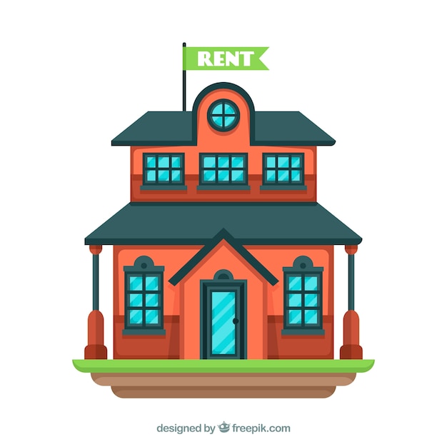 Vector gratuito fondo con bonita casa en alquiler