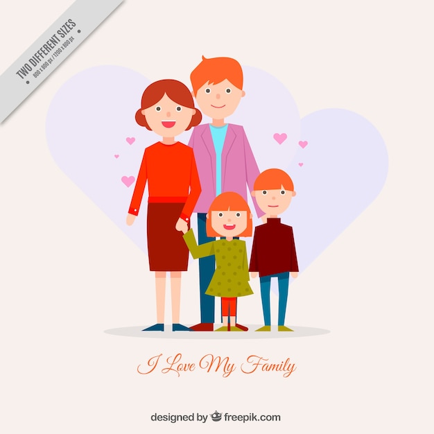 Vector gratuito fondo de bonita familia unida