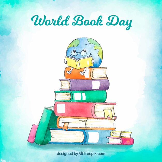 Fondo bonito de acuarela del día internacional del libro