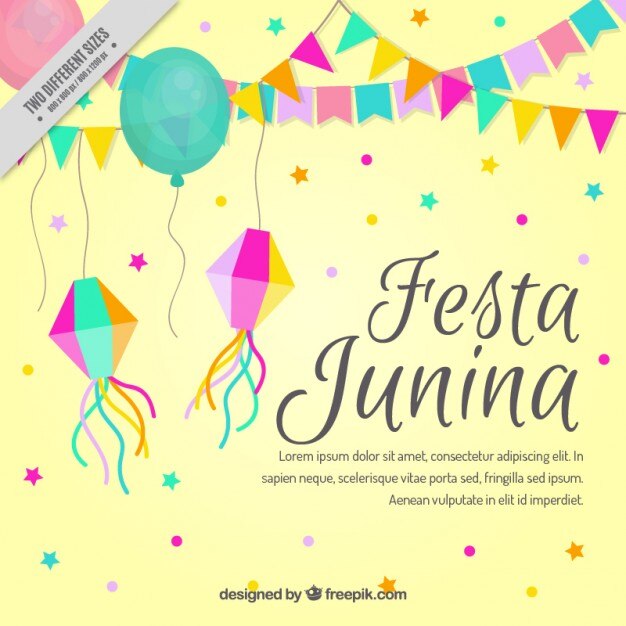 Fondo bonito de fiesta junina con elementos decorativos