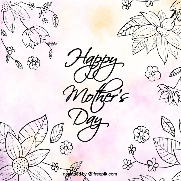 Vector gratuito fondo bonito con flores y detalles de colores para el día de la madre