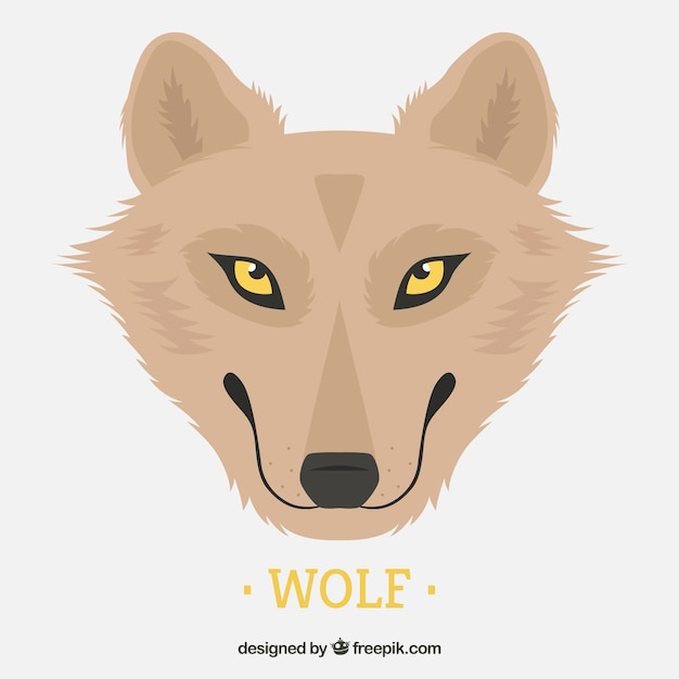 Vector gratuito fondo de bonito lobo con ojos amarillos