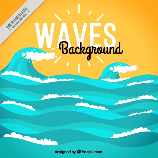 Vector gratuito fondo bonito con olas decorativas en diseño plano