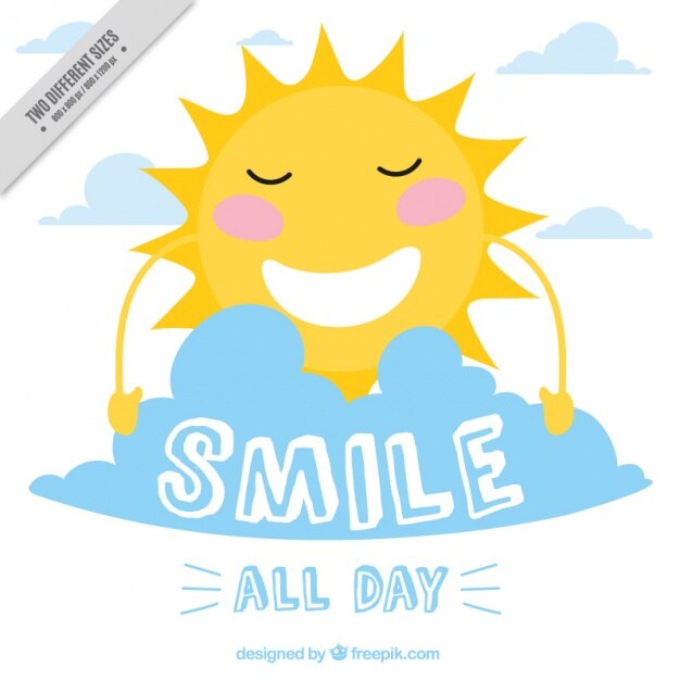 Vector gratuito fondo de bonito sol sonriendo con una nube