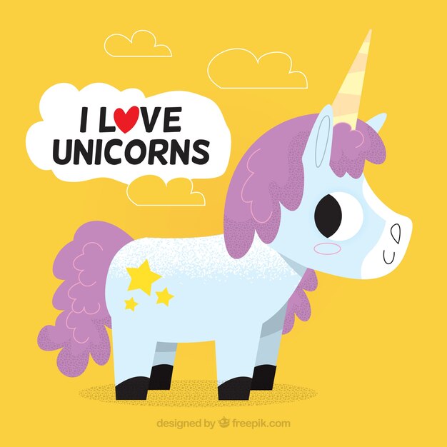 Fondo de bonito unicornio con un mensaje 