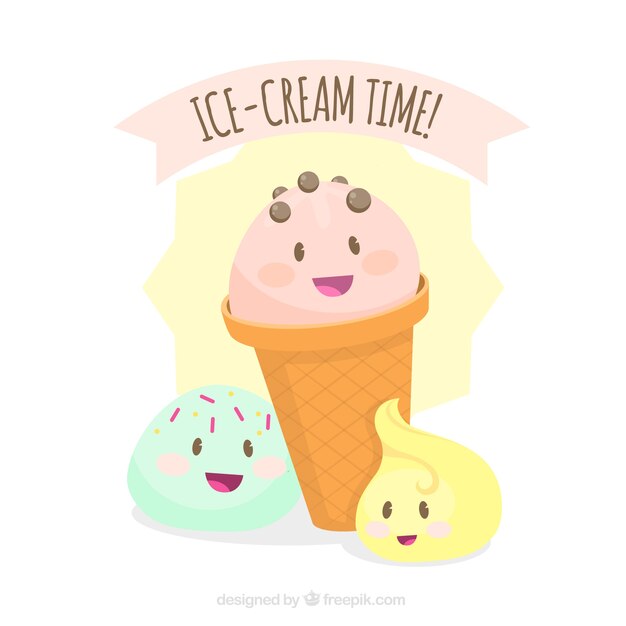 Fondo de bonitos helados en tonos pastel 