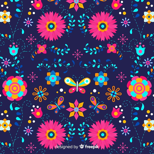 Fondo bordado floral hecho a mano