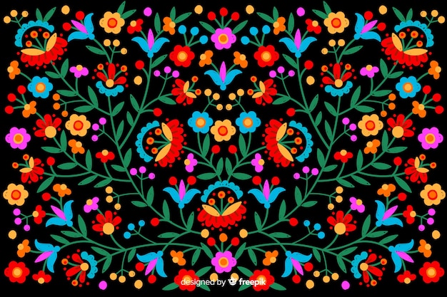 Fondo bordado mejicano colorido