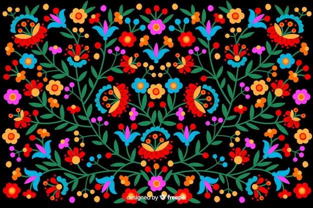 Fondo bordado mejicano colorido