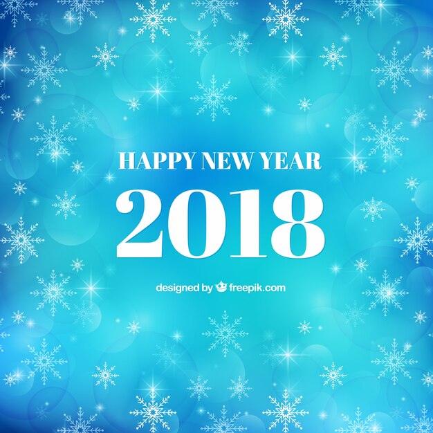 Fondo borroso azul de año nuevo