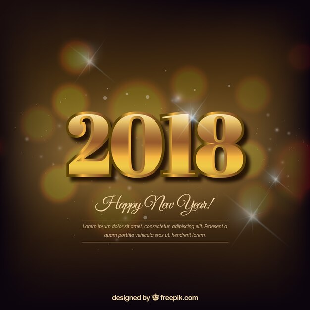 Fondo borroso dorado de año nuevo