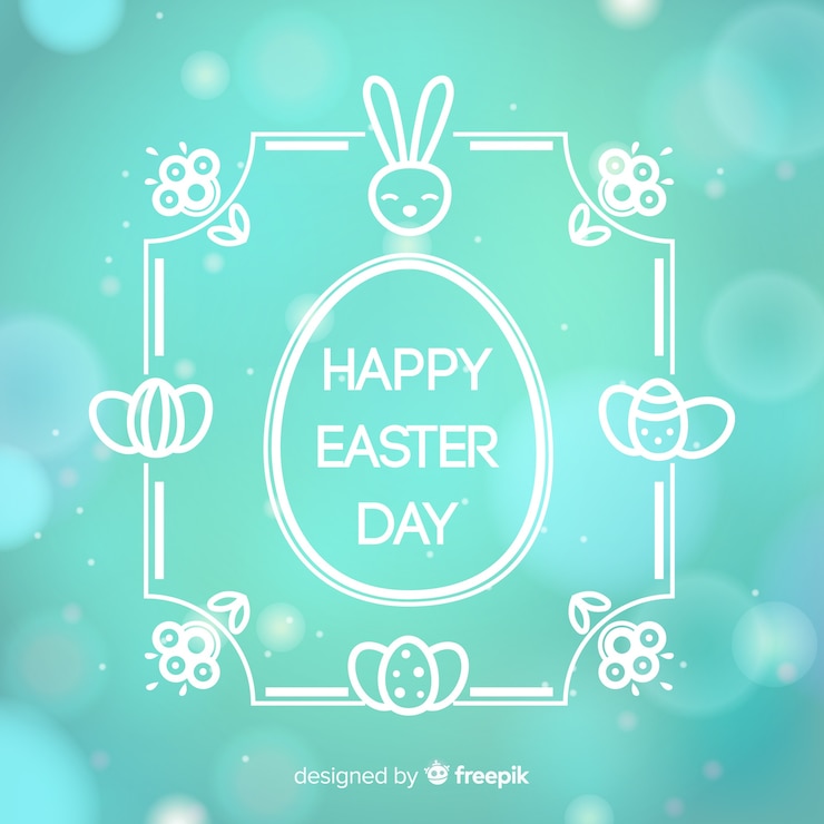 Vector gratuito el fondo borroso del feliz día de pascua