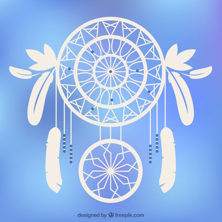 Vector gratuito fondo borroso con genial atrapasueños