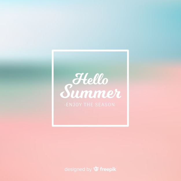 Vector gratuito fondo borroso de hello summer