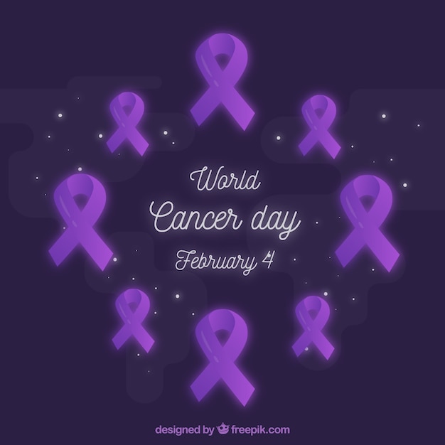 Vector gratuito fondo borroso morado para el día mundial contra el cáncer