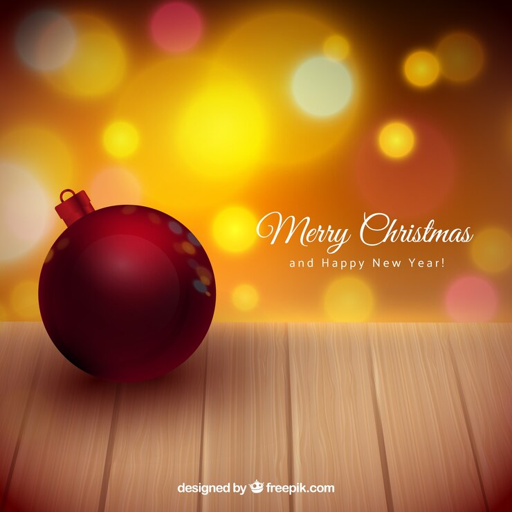 Vector gratuito fondo borroso de navidad con bola