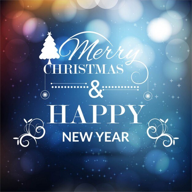 Fondo borroso para navidad con lettering blanco