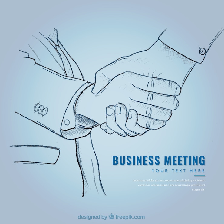 Vector gratuito fondo de bosquejo de acuerdo de negocios