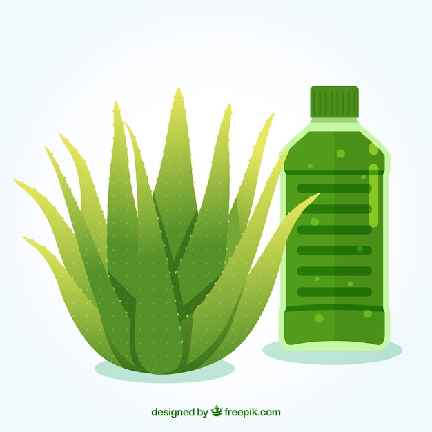 Vector gratuito fondo de botella y aloe vera