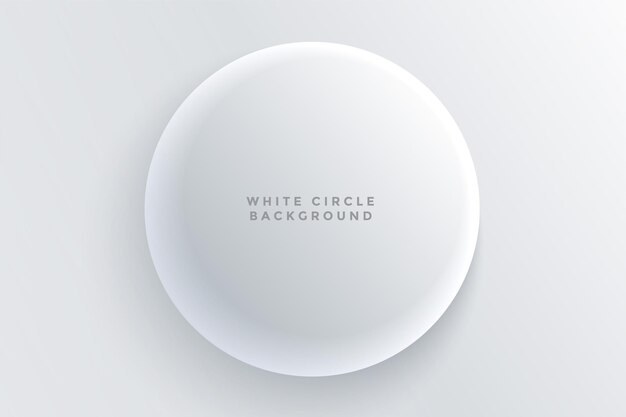 Fondo de botón 3d circular blanco realista