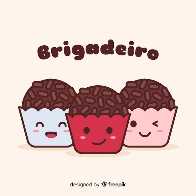 Vector gratuito fondo brigadeiro dibujado a mano