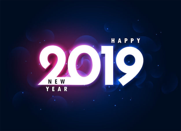 Vector gratuito fondo brillante colorido feliz año nuevo 2019