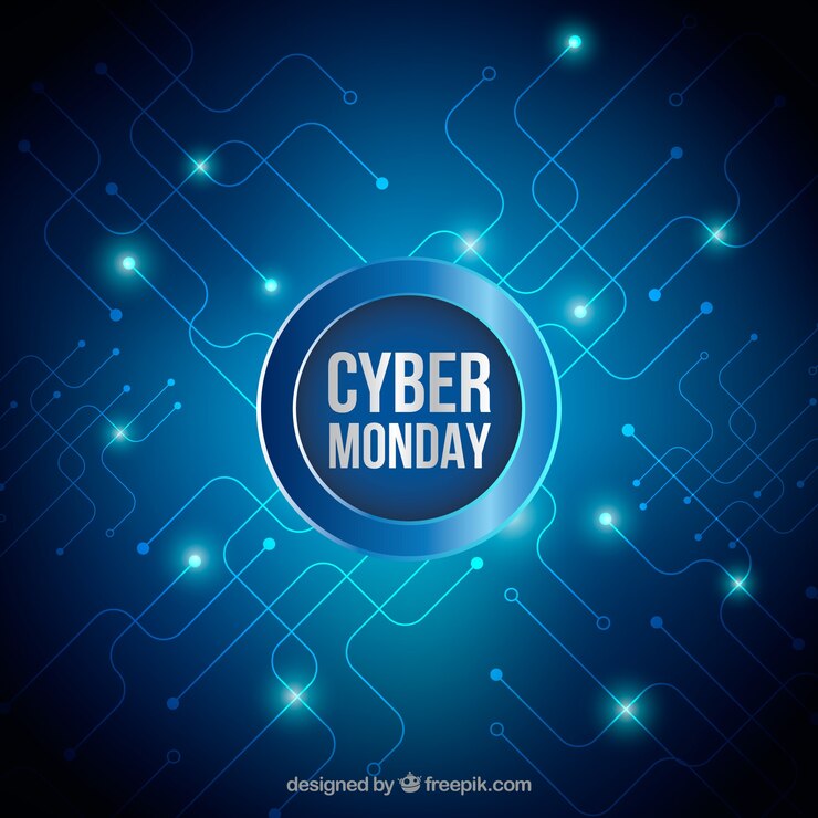 Vector gratuito fondo brillante de cyber monday