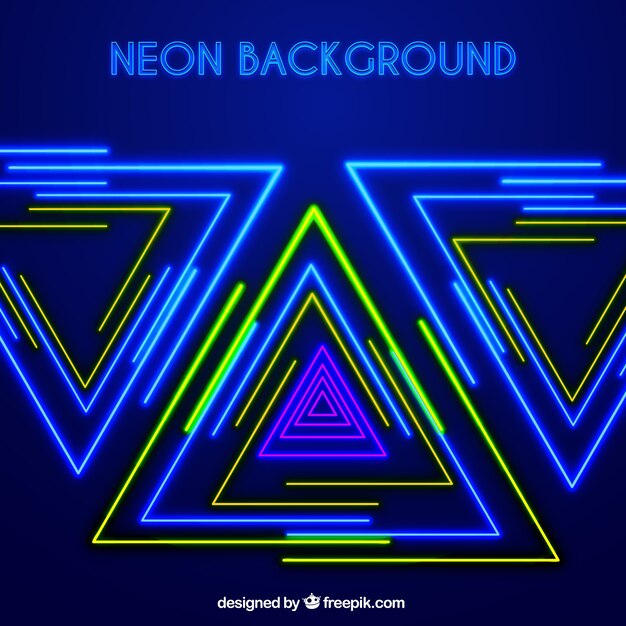 Fondo brillante con luces de neón verdes y azules