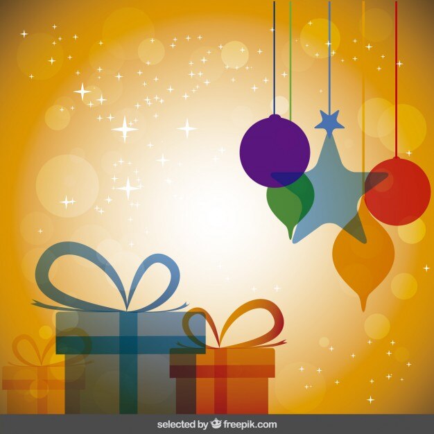 Vector gratuito fondo brillante de navidad con decoraciones de navidad