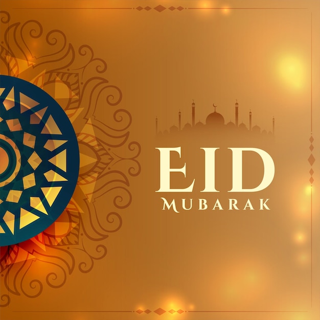 Vector gratuito fondo brillante tradicional eid mubarak en decoración islámica