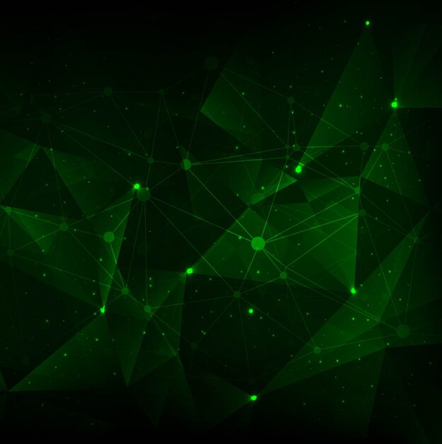 Fondo brillante verde poligonal