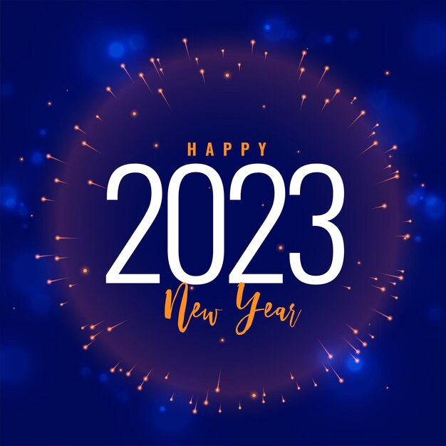 Fondo brillante de víspera de año nuevo 2023 con explosión de fuegos artificiales