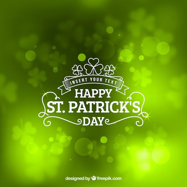 Vector gratuito fondo brilloso verde para el día de san patricio